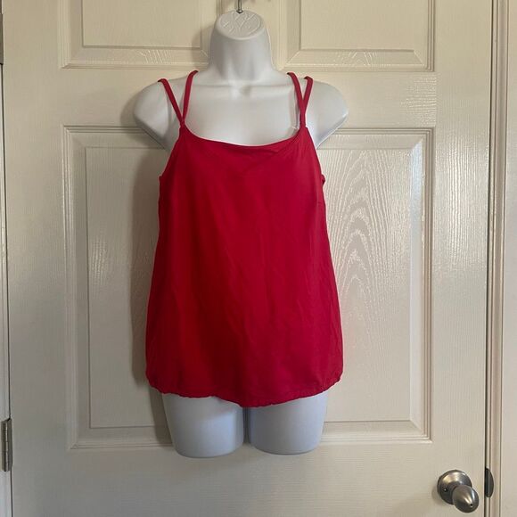 Athleta 34B / 34C Seascape Bra Cup Tankini Bikini Top Red - Picture 2 of 7